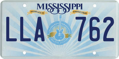 MS license plate LLA762