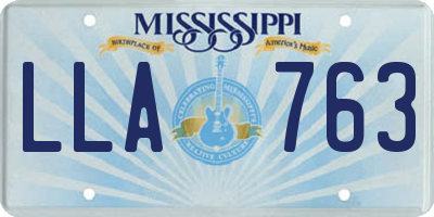 MS license plate LLA763