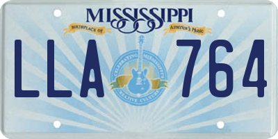 MS license plate LLA764