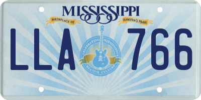 MS license plate LLA766