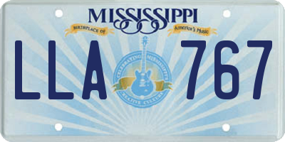 MS license plate LLA767