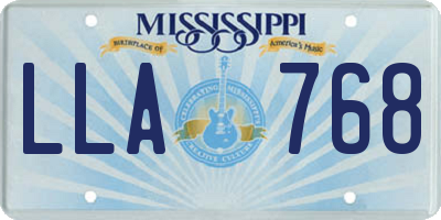 MS license plate LLA768