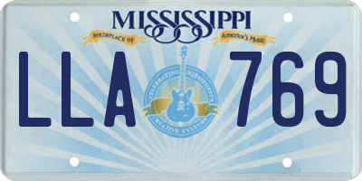 MS license plate LLA769