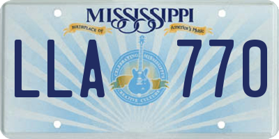MS license plate LLA770