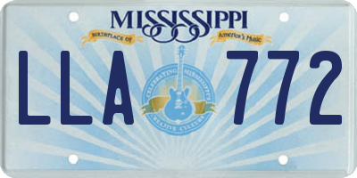 MS license plate LLA772