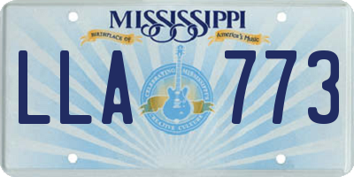 MS license plate LLA773