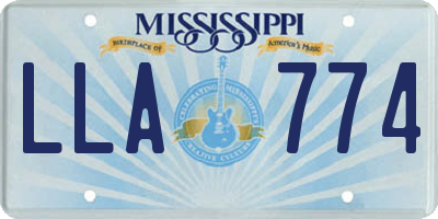 MS license plate LLA774