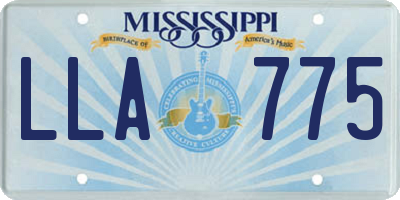 MS license plate LLA775
