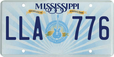 MS license plate LLA776