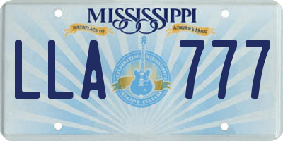 MS license plate LLA777