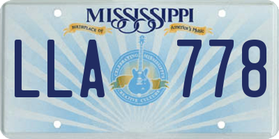 MS license plate LLA778