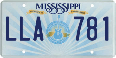 MS license plate LLA781