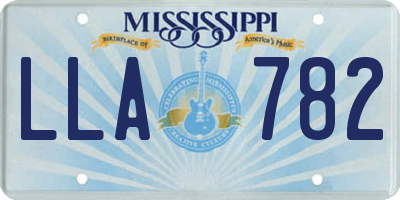 MS license plate LLA782