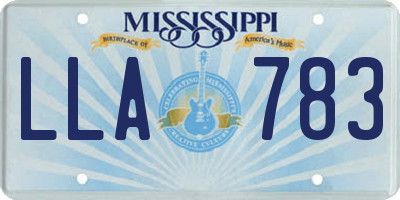 MS license plate LLA783