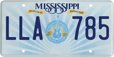 MS license plate LLA785