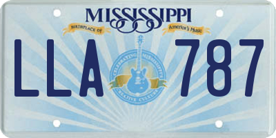 MS license plate LLA787