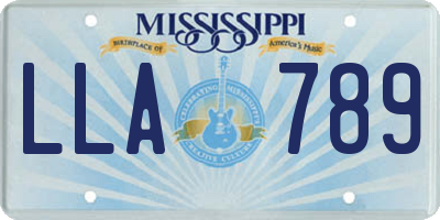 MS license plate LLA789