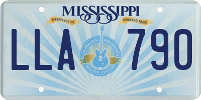 MS license plate LLA790