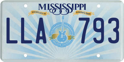 MS license plate LLA793