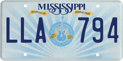 MS license plate LLA794