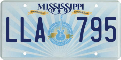 MS license plate LLA795