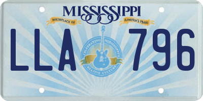 MS license plate LLA796