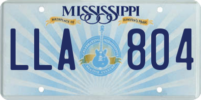 MS license plate LLA804