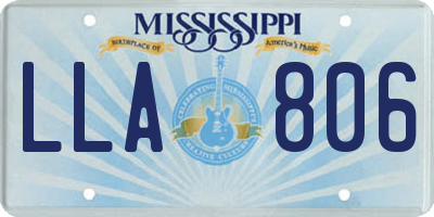 MS license plate LLA806