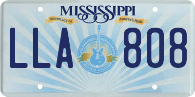 MS license plate LLA808