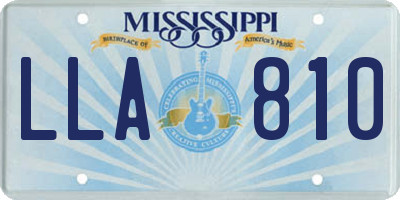 MS license plate LLA810