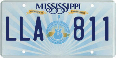 MS license plate LLA811