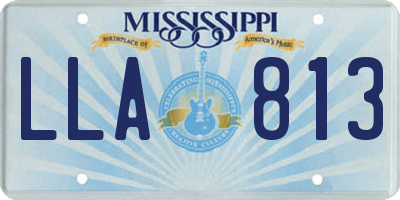 MS license plate LLA813