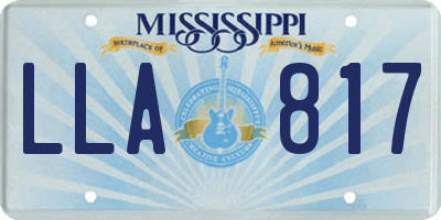 MS license plate LLA817