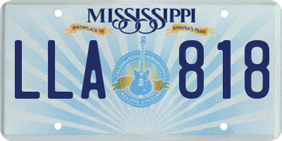 MS license plate LLA818