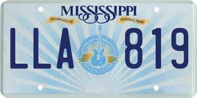 MS license plate LLA819