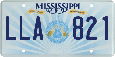 MS license plate LLA821