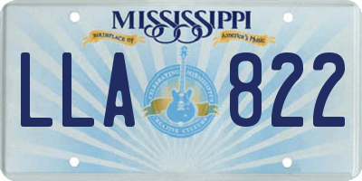 MS license plate LLA822