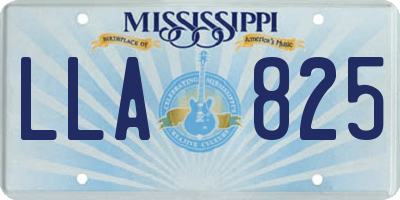 MS license plate LLA825