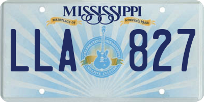 MS license plate LLA827