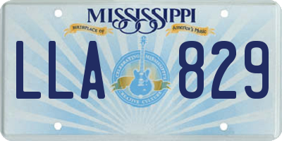 MS license plate LLA829