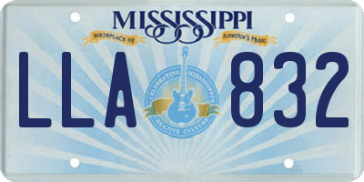MS license plate LLA832