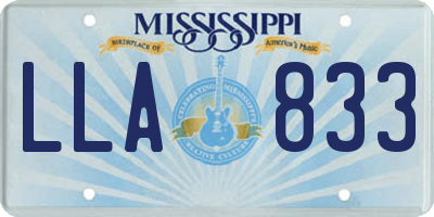 MS license plate LLA833