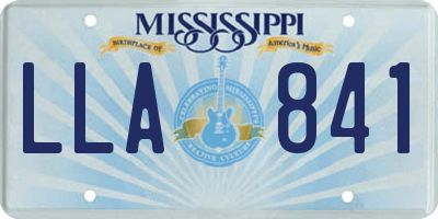 MS license plate LLA841
