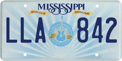 MS license plate LLA842