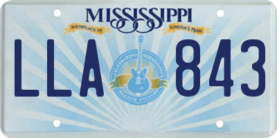 MS license plate LLA843