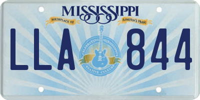 MS license plate LLA844