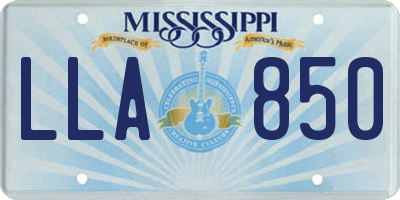 MS license plate LLA850