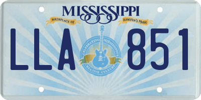 MS license plate LLA851