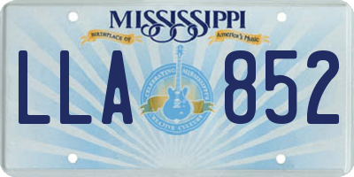 MS license plate LLA852