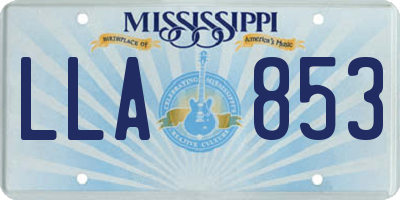MS license plate LLA853